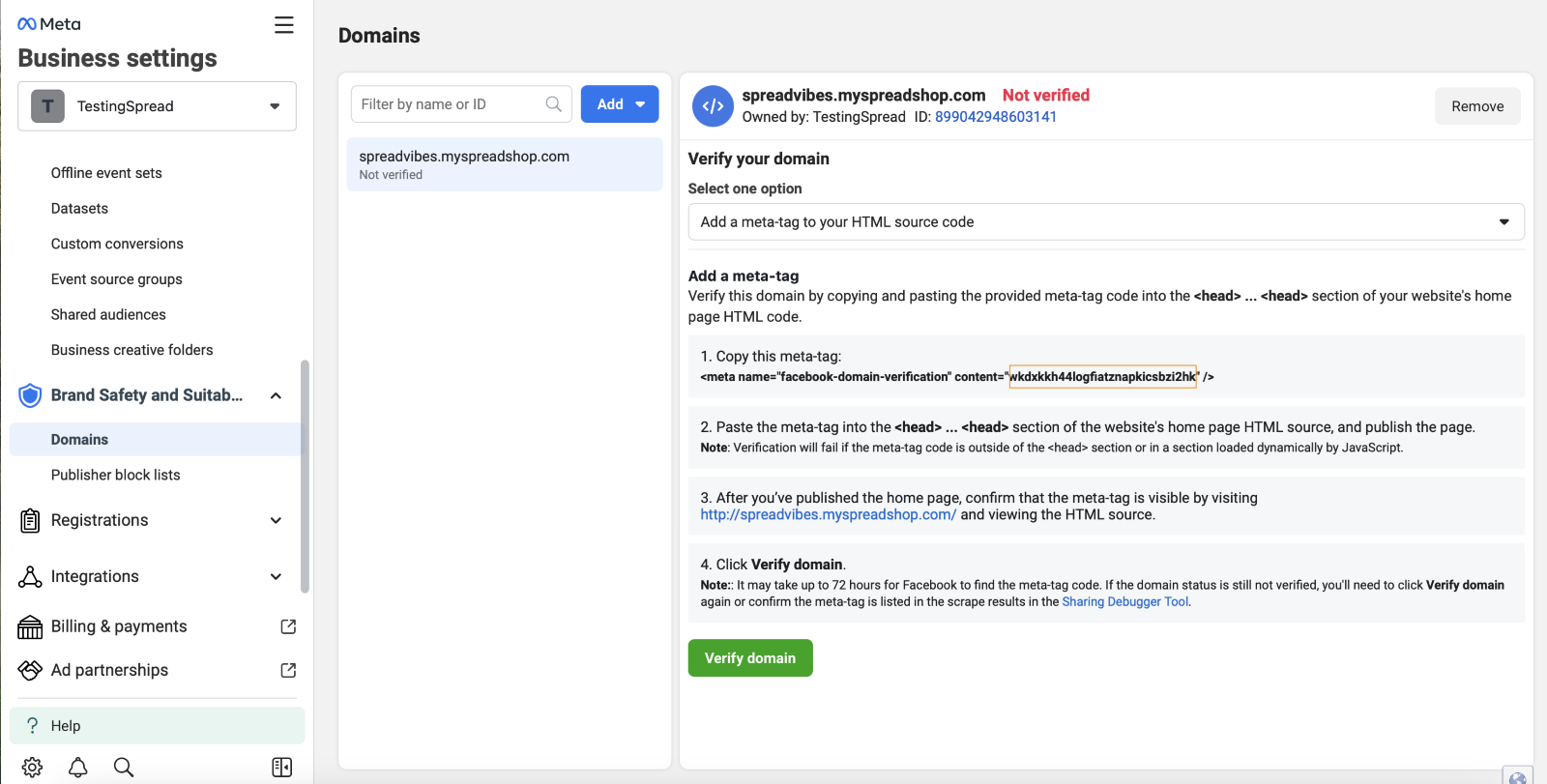 Code de vérification